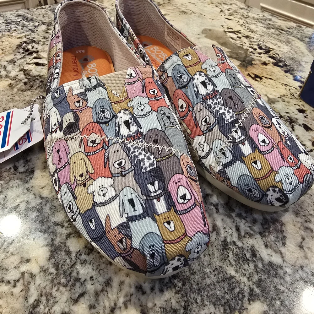 Skechers Kids' Dog Print Slip-On Shoes - Multi-Color - Picture 4 of 7